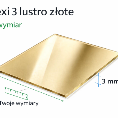 Plexi lustro złote 3 mm | Płyta PMMA lustrzana na wymiar