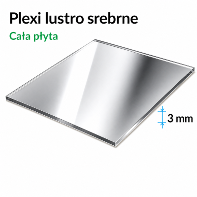 Plexi lustro srebrne 3 mm | Płyta PMMA lustrzana | cała płyta