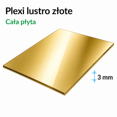 Plexi lustro złote 3 mm | Płyta PMMA lustrzana | cała płyta
